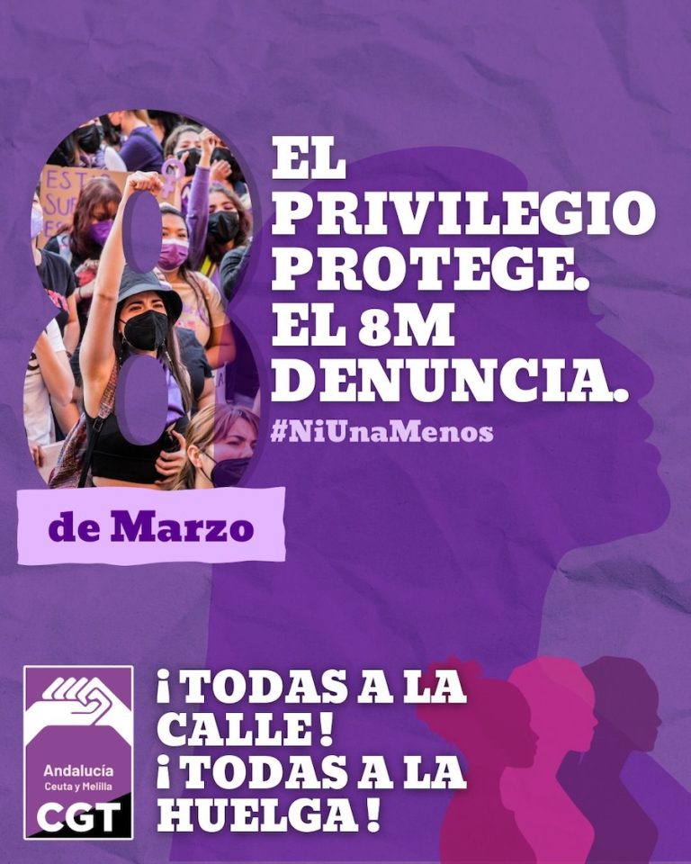 Huelga general el 8 de Marzo en Andalucía, Ceuta y Melilla.