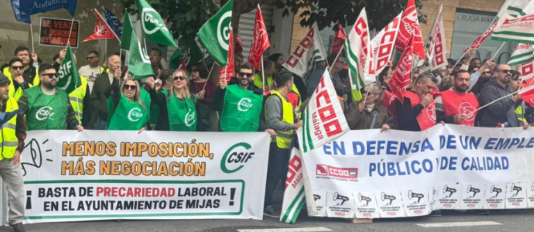 El bloqueo de las negociaciones por parte del Ayuntamiento de Mijas condena a la plantilla municipal a la precariedad laboral