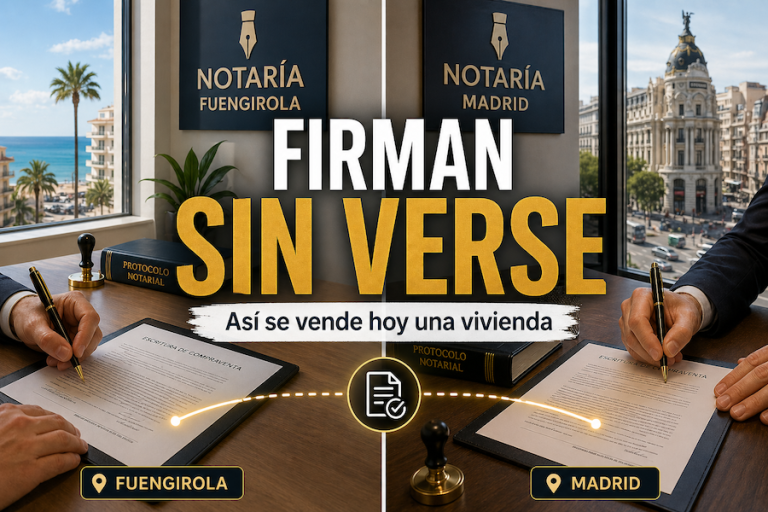 Comprador y vendedor en notarías distintas: cómo funciona una firma simultánea