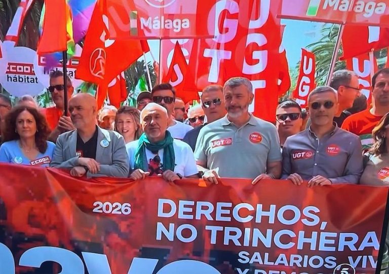 UGT y CCOO lideran el 1º de Mayo en Málaga